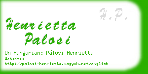 henrietta palosi business card